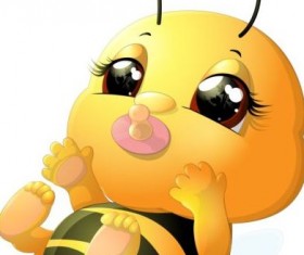 lovely cartoon bee set vectors 19
