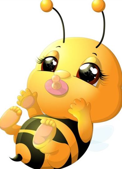 lovely cartoon bee set vectors 19