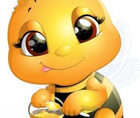 lovely cartoon bee set vectors 20