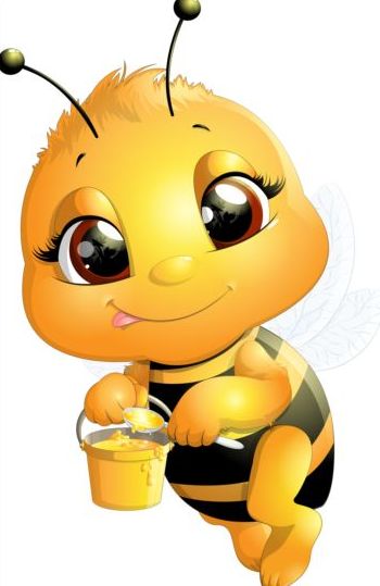 lovely cartoon bee set vectors 20