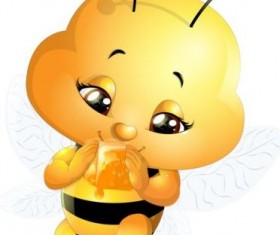 lovely cartoon bee set vectors 21