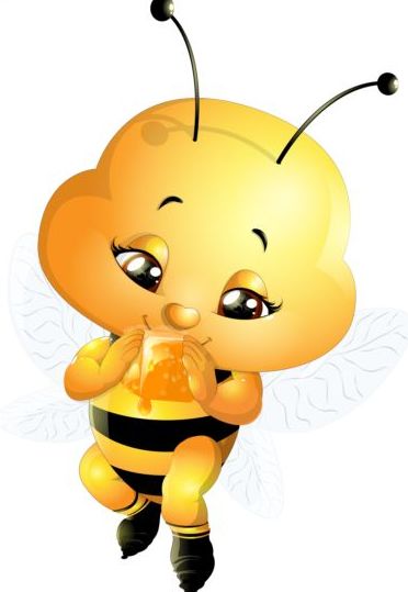 lovely cartoon bee set vectors 21
