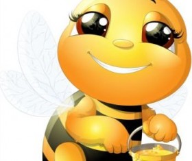 lovely cartoon bee set vectors 22