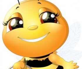 lovely cartoon bee set vectors 23