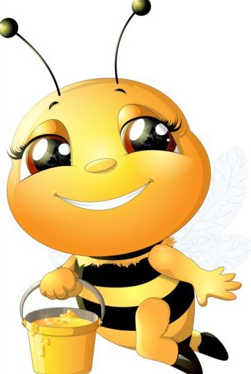 lovely cartoon bee set vectors 23