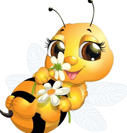 lovely cartoon bee set vectors 24