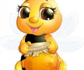 lovely cartoon bee set vectors 25