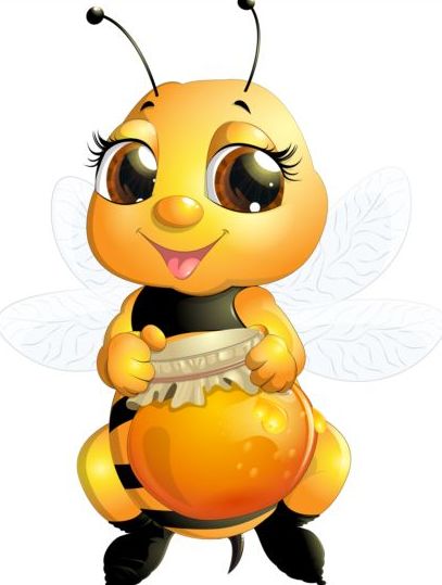 lovely cartoon bee set vectors 25