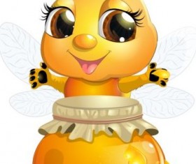lovely cartoon bee set vectors 26