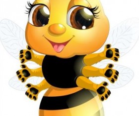 lovely cartoon bee set vectors 27