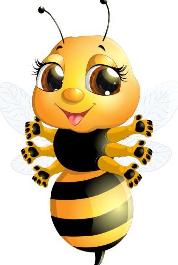 lovely cartoon bee set vectors 27