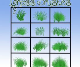 12 Kind grass photoshop brushes