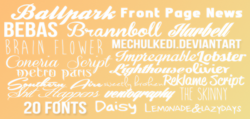 20 Kind common fonts set