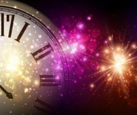 2017 New Year background with spheres clock vector set 05