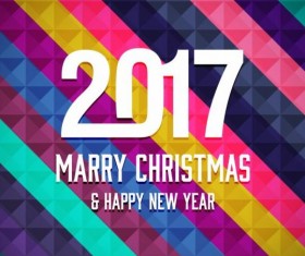 2017 christmas and new year with geometric background vector 04