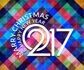 2017 christmas and new year with geometric background vector 05