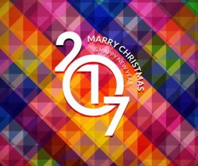 2017 christmas and new year with geometric background vector 06