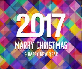2017 christmas and new year with geometric background vector 07