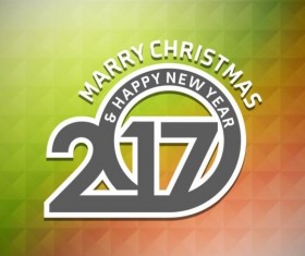 2017 christmas and new year with geometric background vector 08