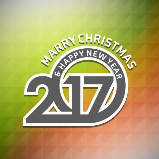 2017 christmas and new year with geometric background vector 08