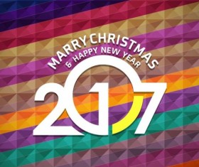 2017 christmas and new year with geometric background vector 09