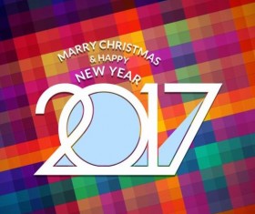 2017 christmas and new year with geometric background vector 10