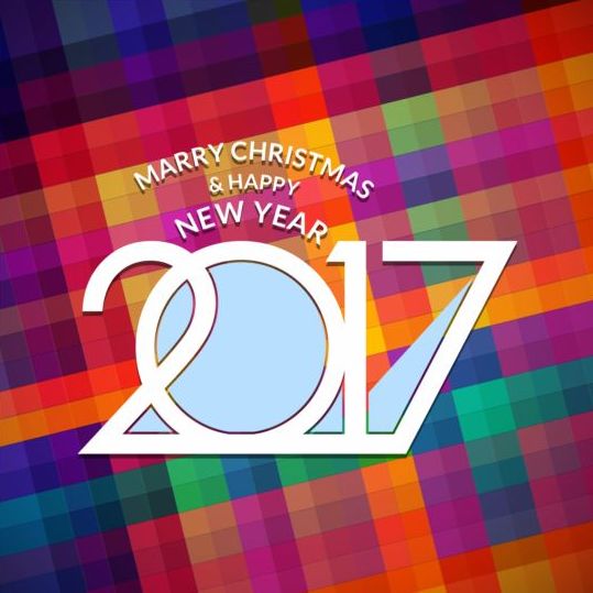2017 christmas and new year with geometric background vector 10