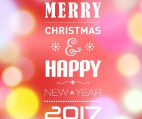 2017 christmas with new year design vector 01