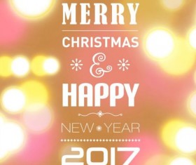 2017 christmas with new year design vector 02