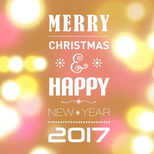 2017 christmas with new year design vector 02