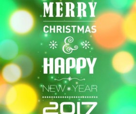 2017 christmas with new year design vector 03