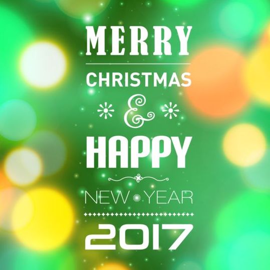 2017 christmas with new year design vector 03