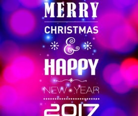 2017 christmas with new year design vector 04