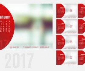 2017 company calendar red vector