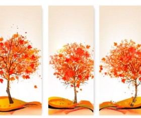 3 Kind abstract autumn banner vectors
