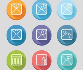 3D ronund email icons vector
