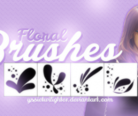 4 Kind Floral Brushes set