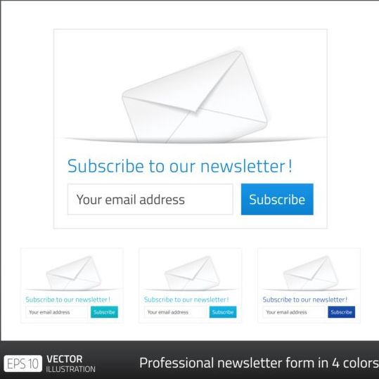 4 Kind professional subscribe newsletter vector material