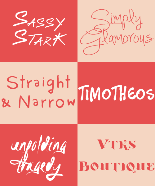 6 Kind creative font