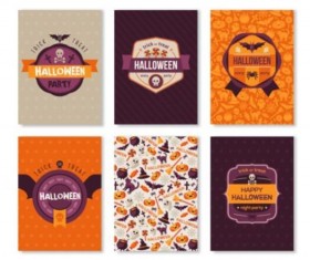 6 Kind halloween party poster vector