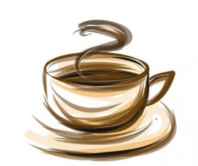 Abstract coffee with cup design vector 03