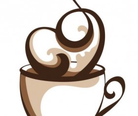 Abstract coffee with cup design vector 05