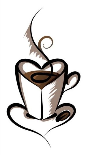 Abstract coffee with cup design vector 08