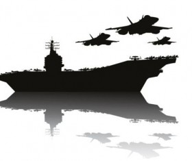 Aircraft carrier silhouetter vector 01