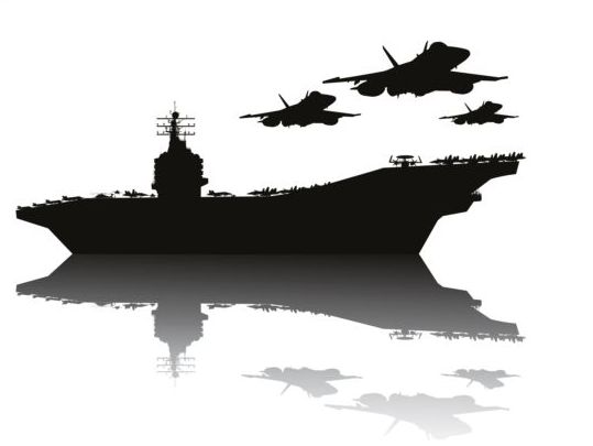 Aircraft carrier silhouetter vector 01