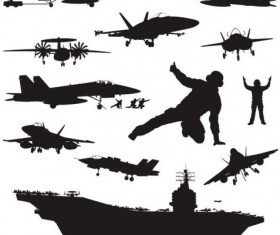 Aircraft carrier silhouetter vector 03