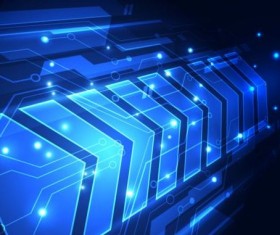 Arrow with blue tech background vector 02