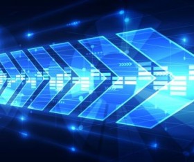 Arrow with blue tech background vector 03