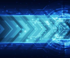 Arrow with blue tech background vector 04