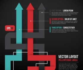 Arrows ribbon origami Infographics vector 01
